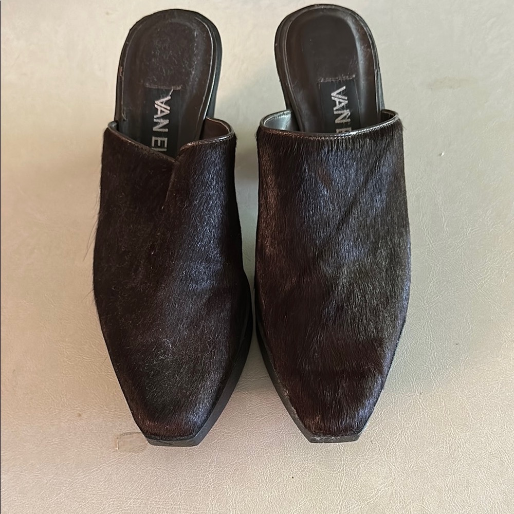 Vaneli Dark Brown Pony Hair Classic Slip-On Design